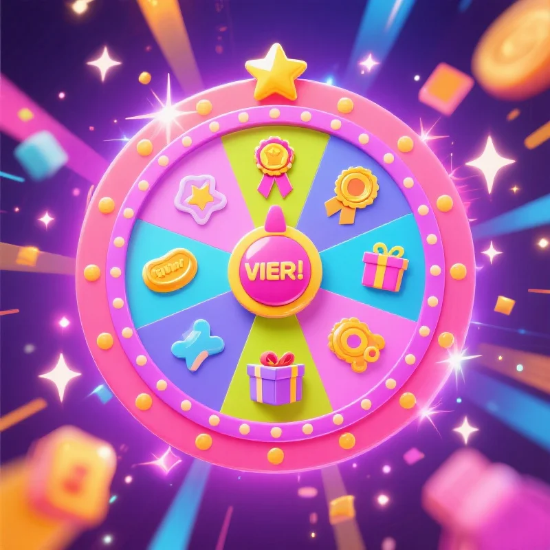 欢乐抽奖轮盘，展示虚拟奖励